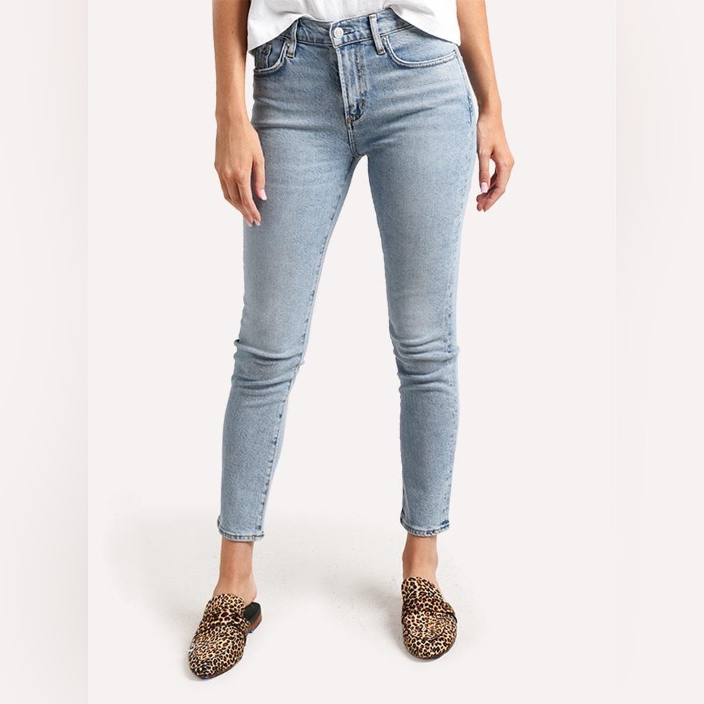 AGOLDE Toni Mid Rise Skinny Jeans in Daylight Light Wash Distressed 27